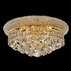 Primo 14&quot; Wide 6-Light Gold and Royal Cut Crystal Ceiling Light