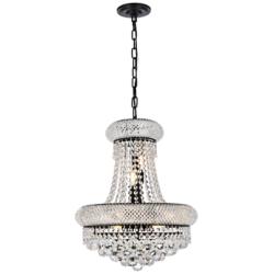 Primo 16" Wide Black and Crystal Pendant Light