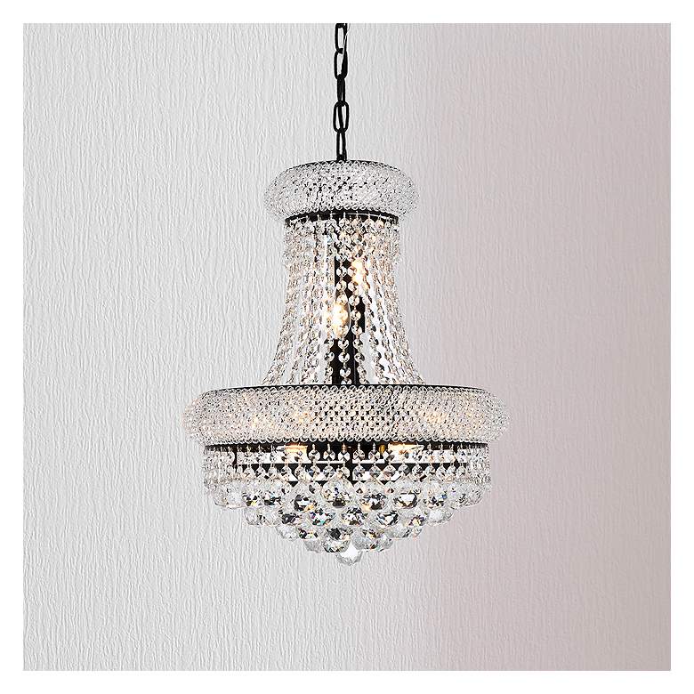 Image 1 Primo 16" Wide Black and Crystal Pendant Light