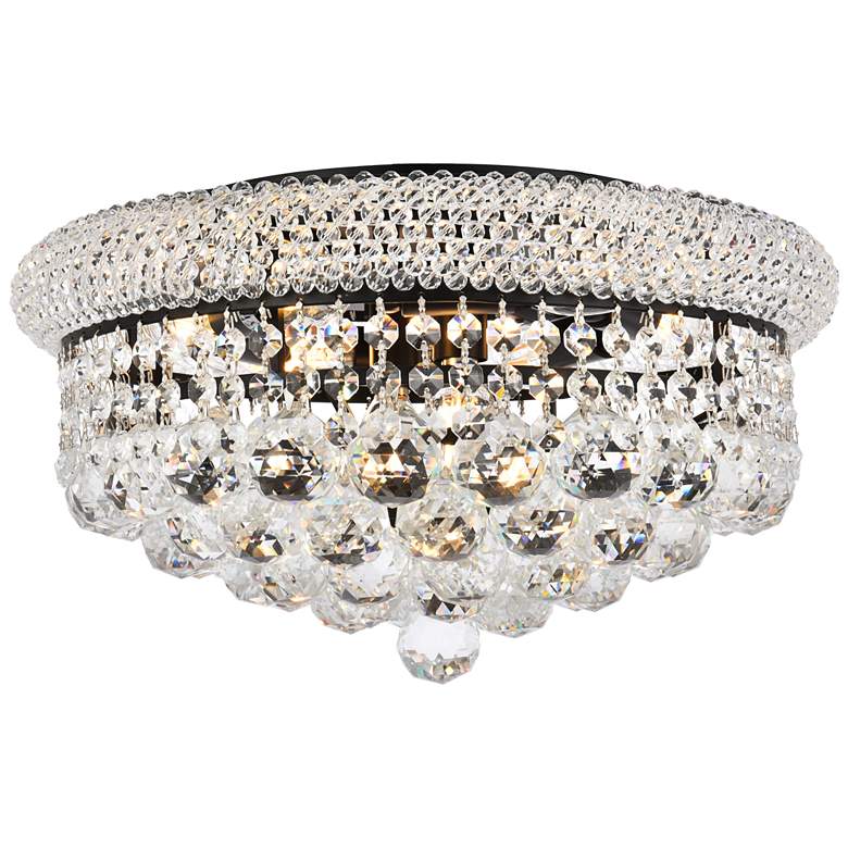 Image 1 Primo 16" Wide Black with Clear Crystal Ceiling Light