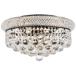 Primo 16" Wide Black with Clear Crystal Ceiling Light