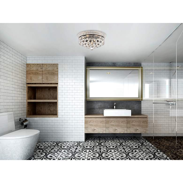 Image 2 Primo 16" Wide Black with Clear Crystal Ceiling Light more views