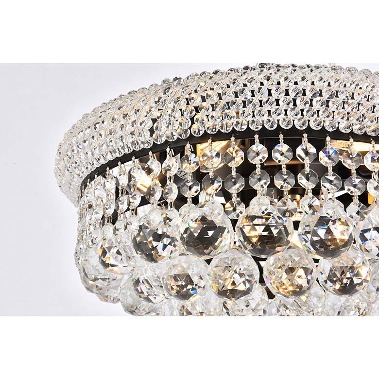 Image 5 Primo 16" Wide Black with Clear Crystal Ceiling Light more views