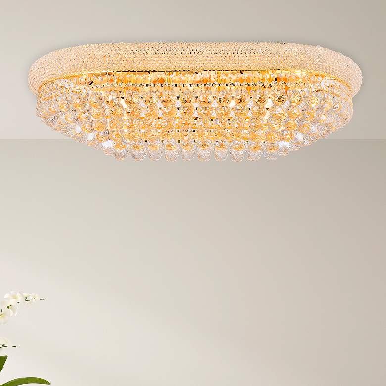 Image 1 Primo 18 Lt Gold Flush Mount Clear