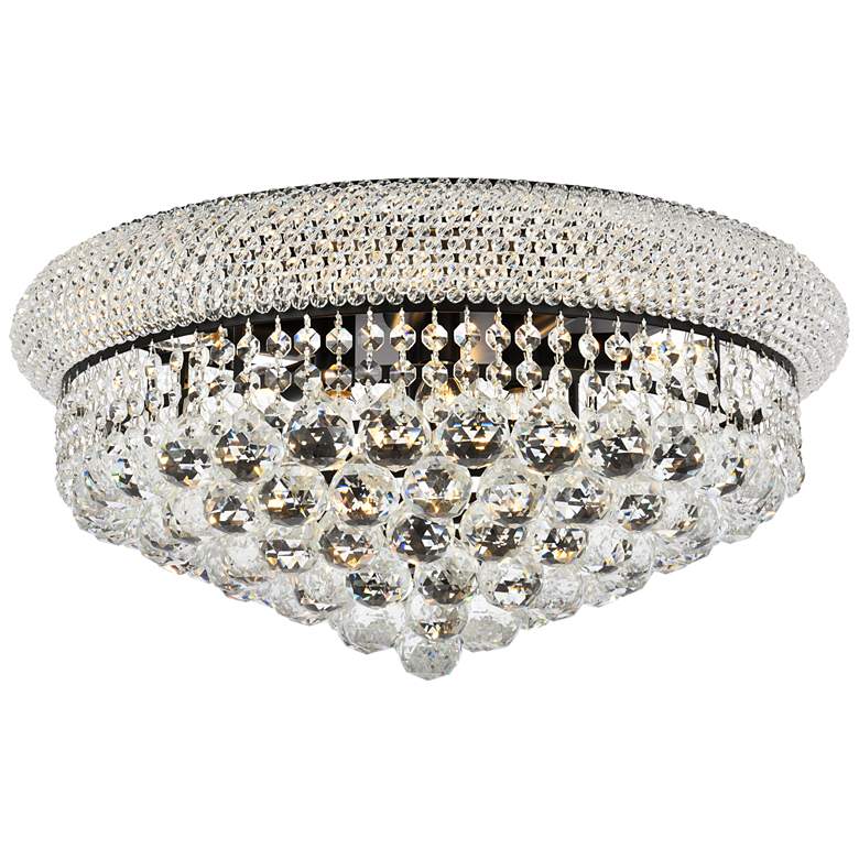 Image 1 Primo 20" Wide Black and Clear Crystal Ceiling Light