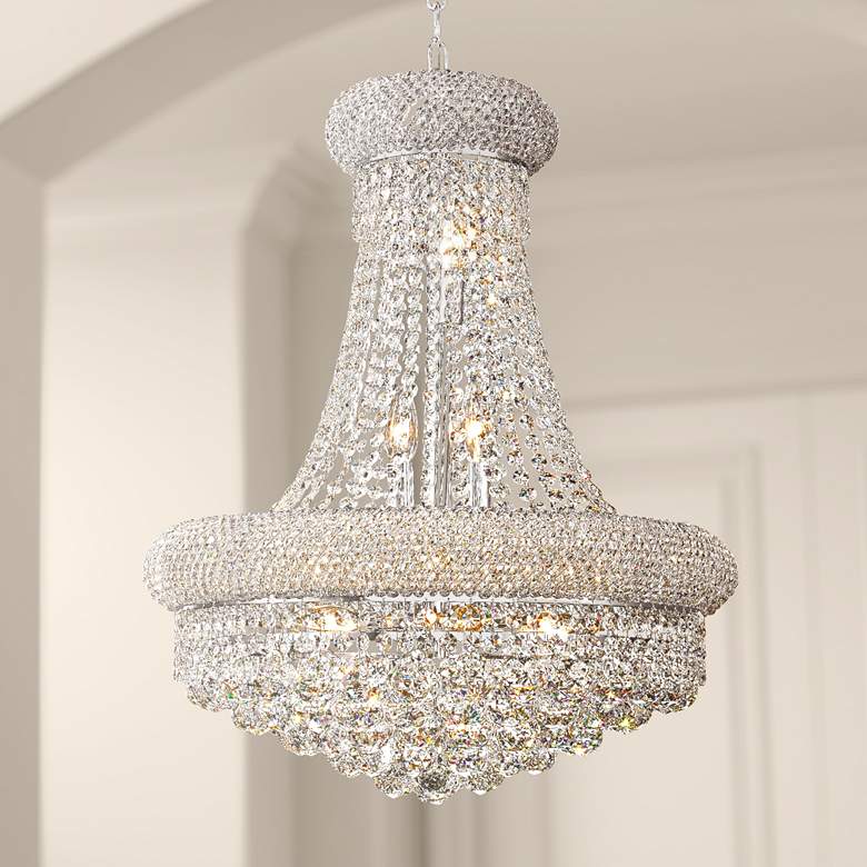 Image 1 Primo 20 inch Wide Chrome Crystal Chandelier