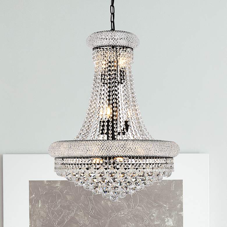 Image 1 Primo 24" Wide Black Crystals 14-Light Chandelier