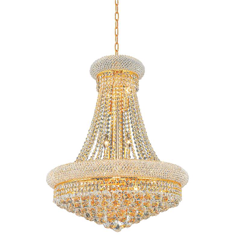 Primo 24&quot; Wide Gold 14-Light Crystal Chandelier