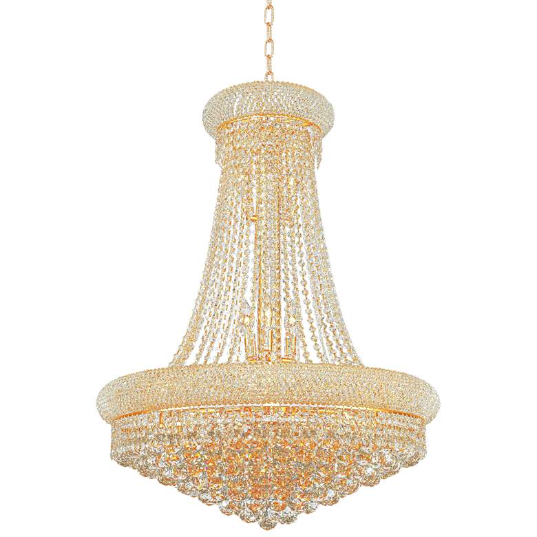Primo 28&quot; Wide Gold Crystal Chandelier
