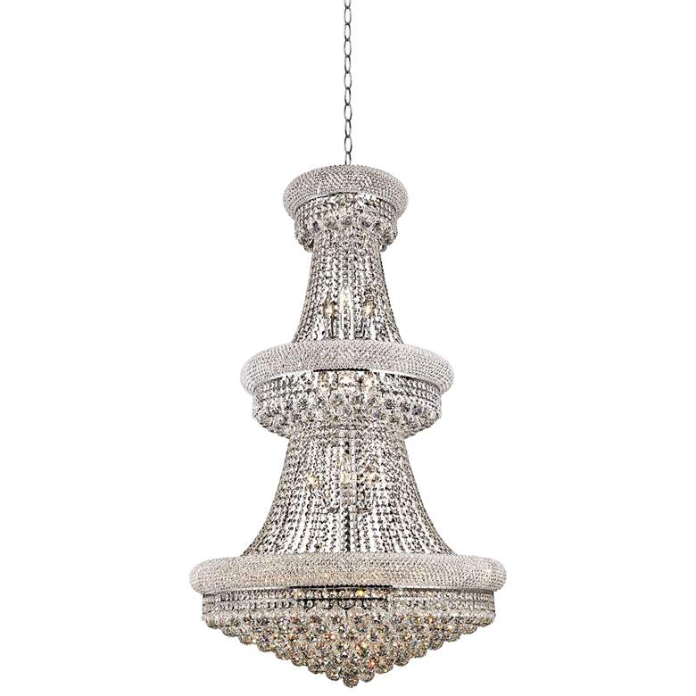Image 2 Primo 30 inch Wide Chrome and Clear Crystal Chandelier