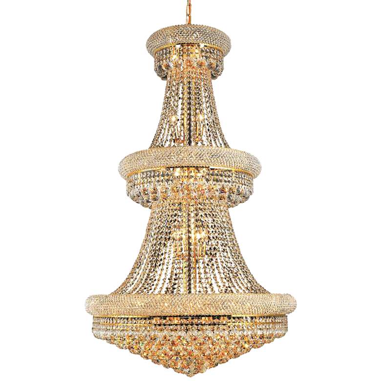Primo 30&quot; Wide Gold 32-Light Crystal Chandelier