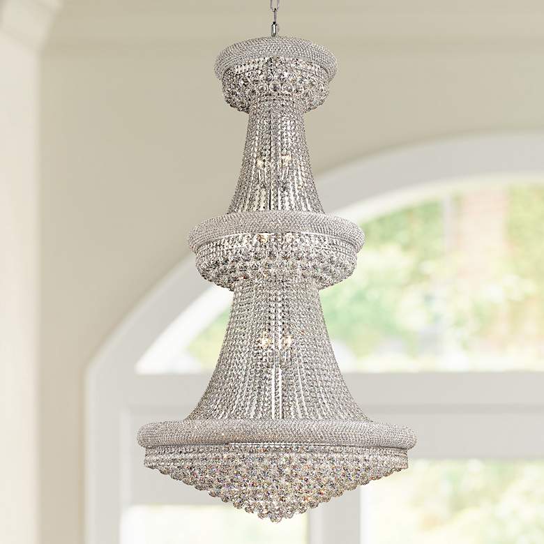 Image 1 Primo 36" Wide Royal Cut Clear Crystal 32-Light Chandelier