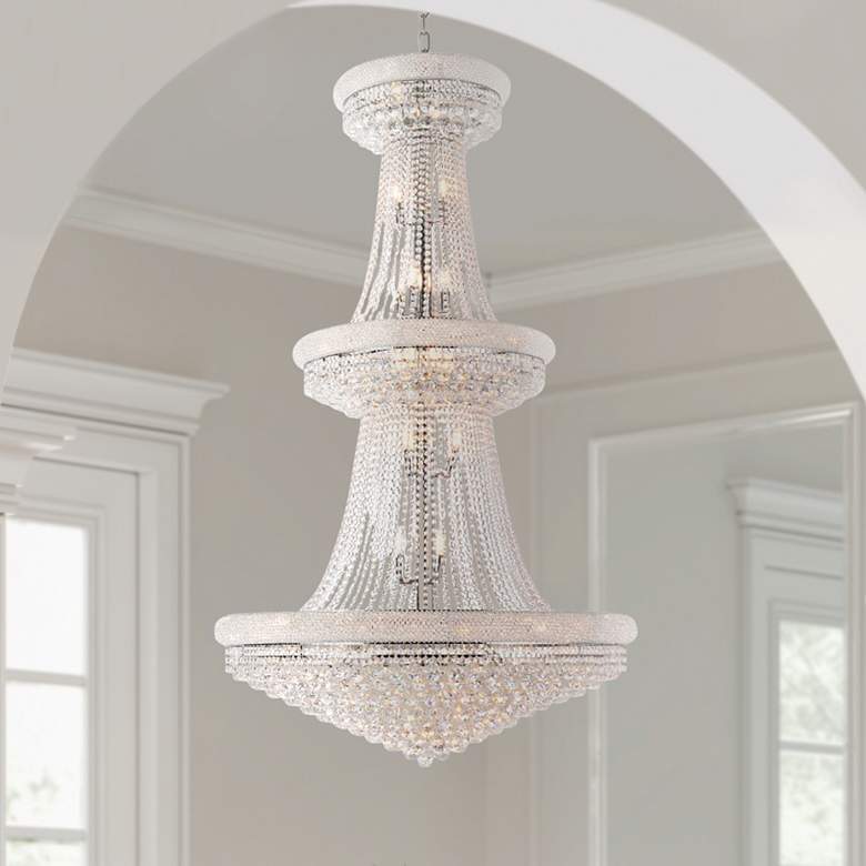 Image 1 Primo 42 inch Wide Royal Cut Clear Crystal 38-Light Chandelier