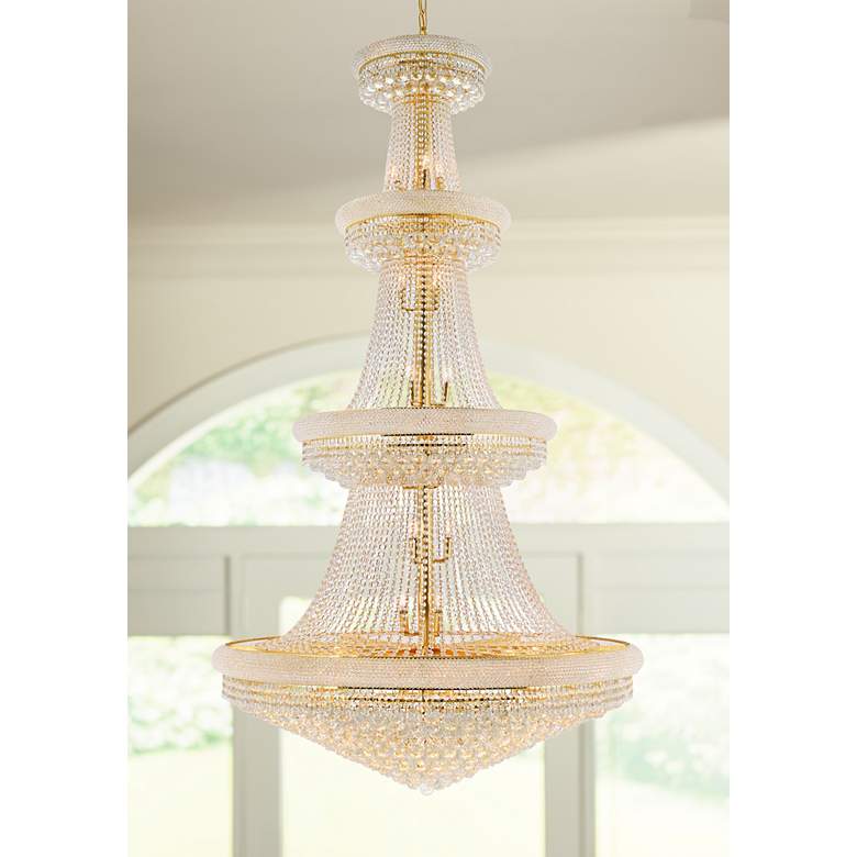Image 1 Primo 48 inch Wide Royal Cut Clear Crystal 42-Light Chandelier