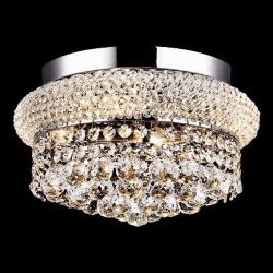 Primo Crystal 12&quot; Wide Chrome Flushmount Ceiling Light