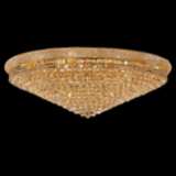 Primo Royal Cut Crystal and Gold 48&quot; Wide Ceiling Light