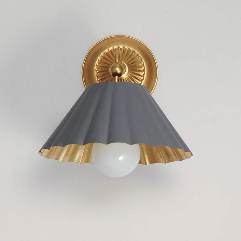 Image 2 Primrose 1-Light Wall Sconce Grey / Gold more views