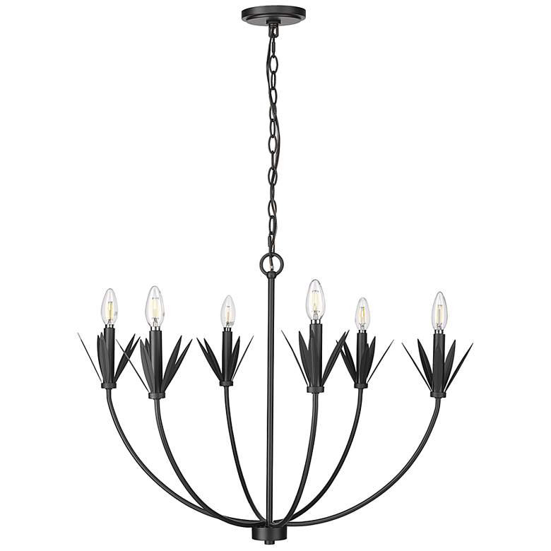 Image 3 Primrose 30 1/2" Wide Matte Black 6-Light Chandelier more views