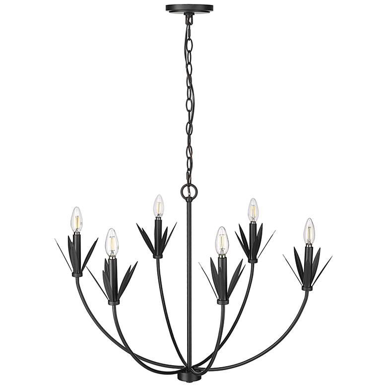 Image 5 Primrose 30 1/2" Wide Matte Black 6-Light Chandelier more views