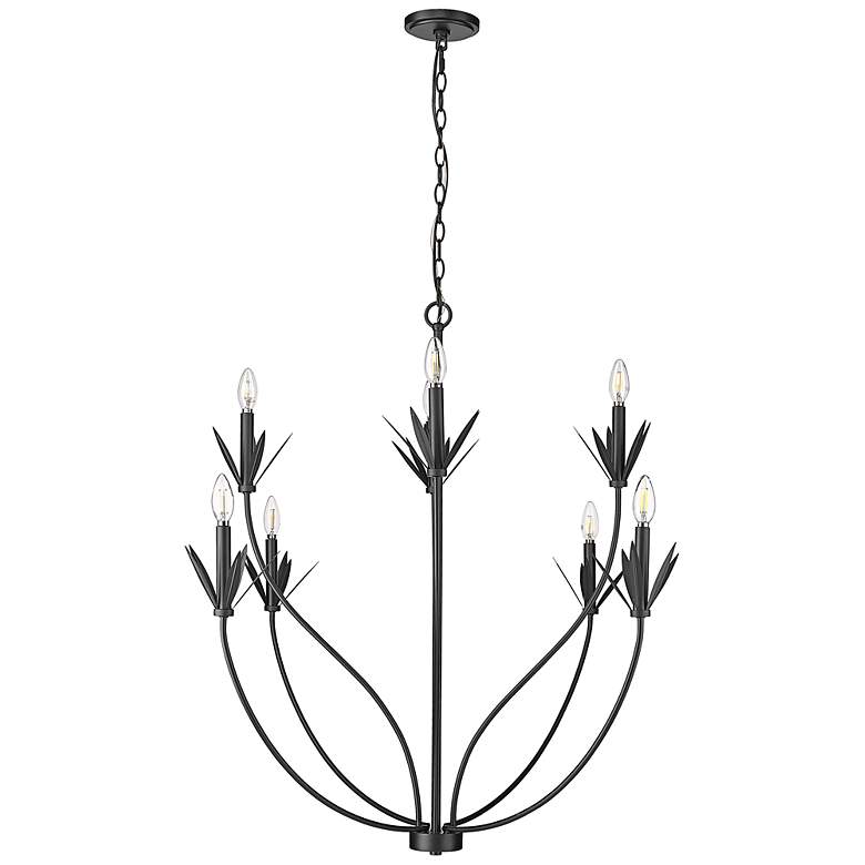 Image 1 Primrose 40 1/2" Wide Black 8-Light Chandelier