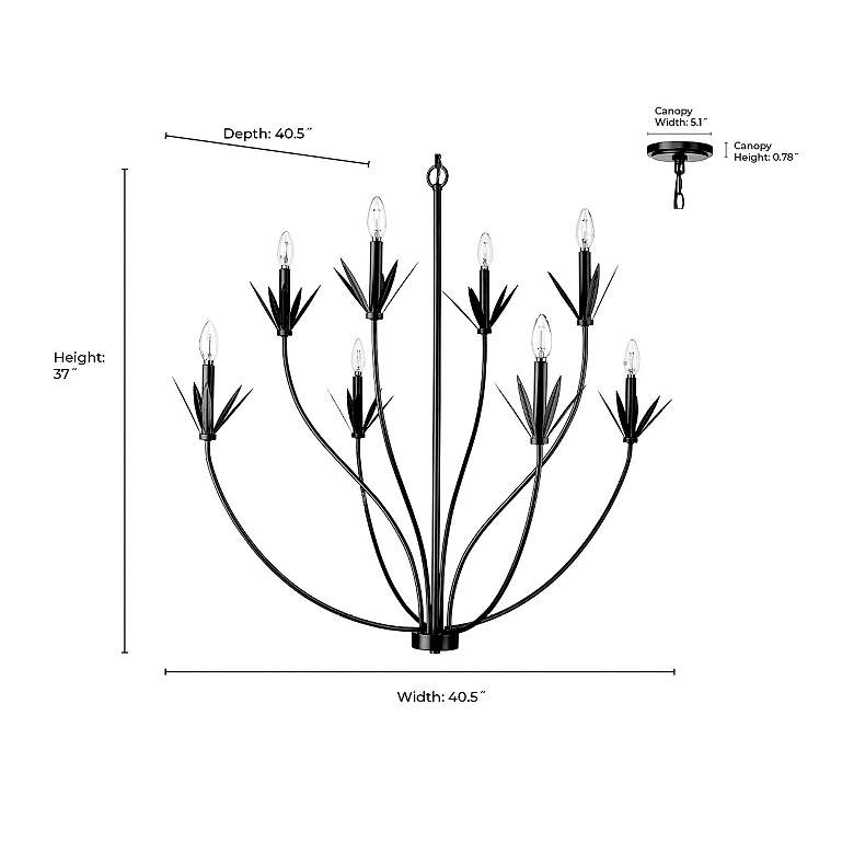 Image 7 Primrose 40 1/2" Wide Black 8-Light Chandelier more views