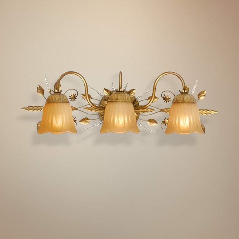Image 1 Primrose Collection Gold 24 inch Wide Bathroom Light Fixture