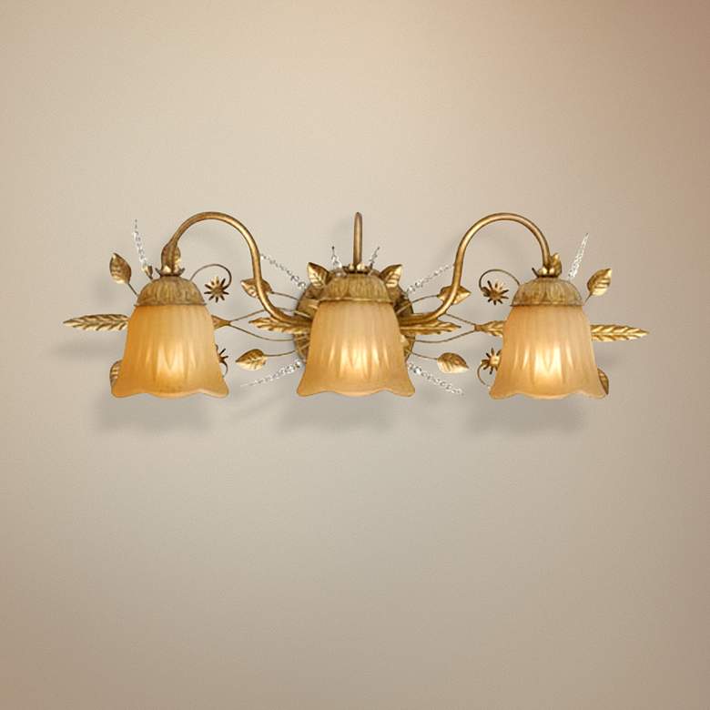 Image 1 Primrose Collection Gold 24" Wide Bathroom Light Fixture