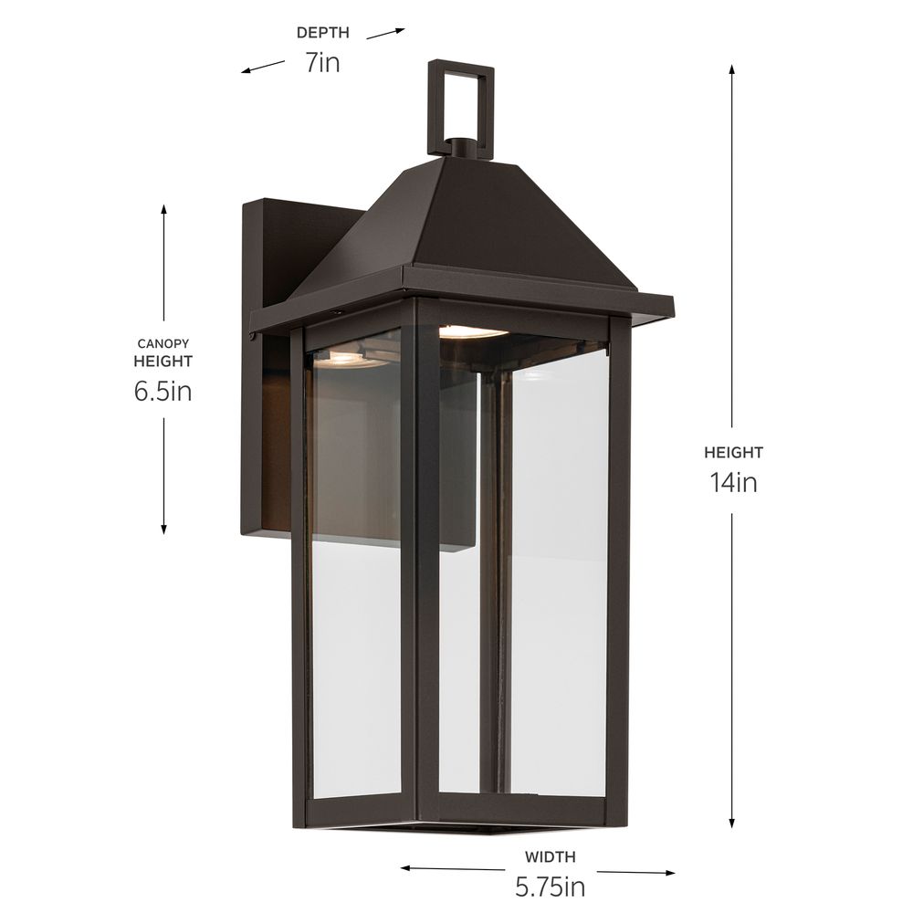 Image 7 Prin 14 Inch 1 Light Outdoor DarkSky Wall Light in Olde Bronze more views