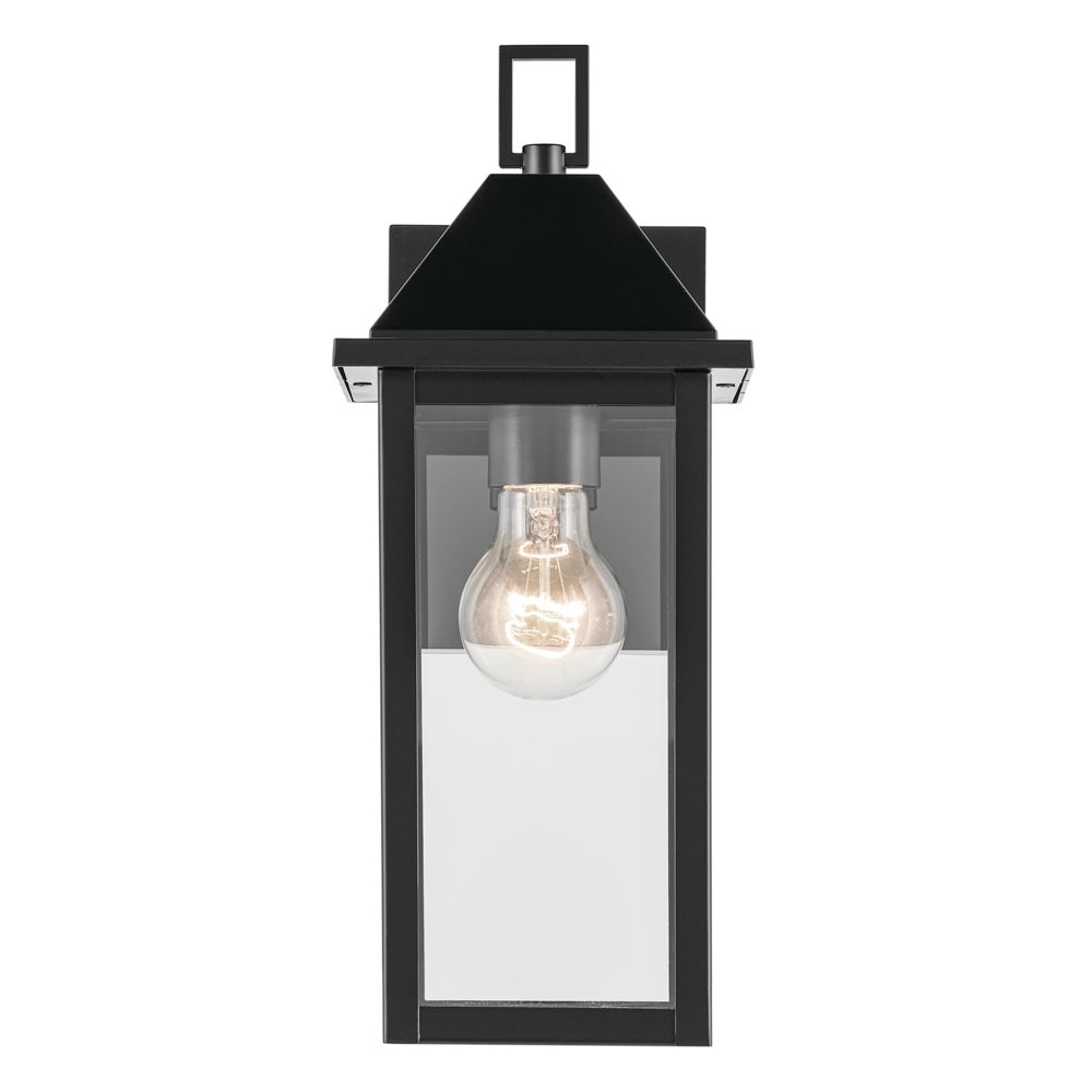 Thumbnail3 of Prin 14 Inch 1 Light Outdoor Wall Light with Clear Glass in Black more views