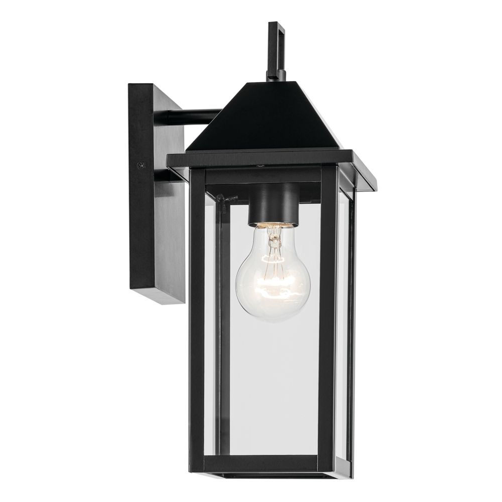 Thumbnail4 of Prin 14 Inch 1 Light Outdoor Wall Light with Clear Glass in Black more views