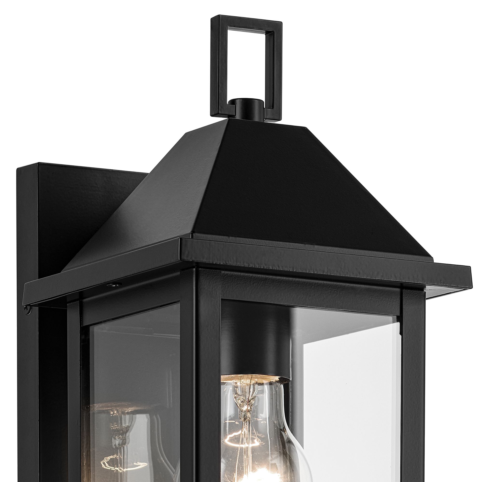 Prin 14 Inch 1 Light Outdoor Wall Light with Clear Glass in Black