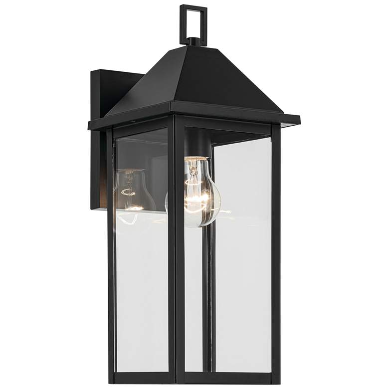 Image 1 Prin 16.75 Inch 1 Light Outdoor Wall Light with Clear Glass in Black