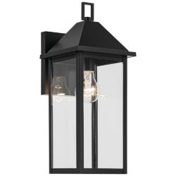 Prin 16.75 Inch 1 Light Outdoor Wall Light with Clear Glass in Black