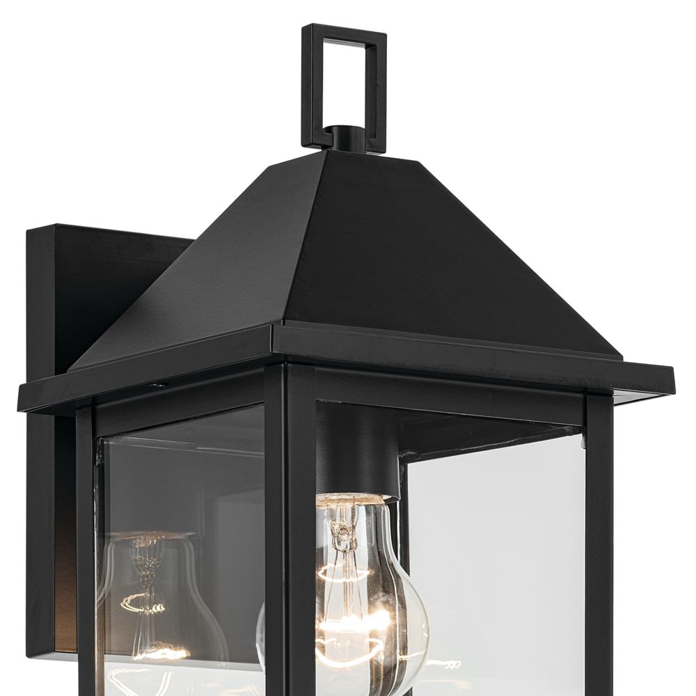 Image 5 Prin 16.75 Inch 1 Light Outdoor Wall Light with Clear Glass in Black more views