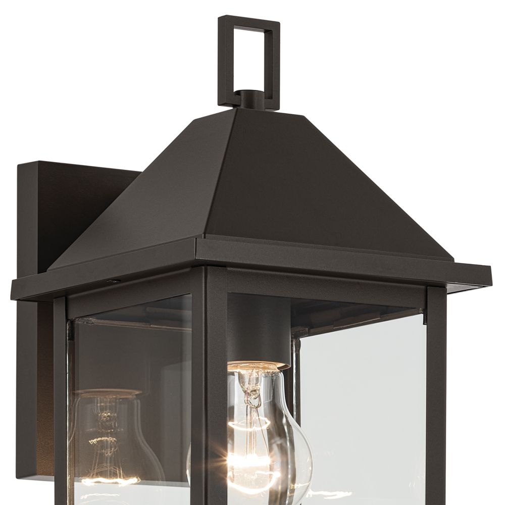 Prin 16.75 Inch 1 Light Outdoor Wall Light with Clear Glass in Olde Bronze