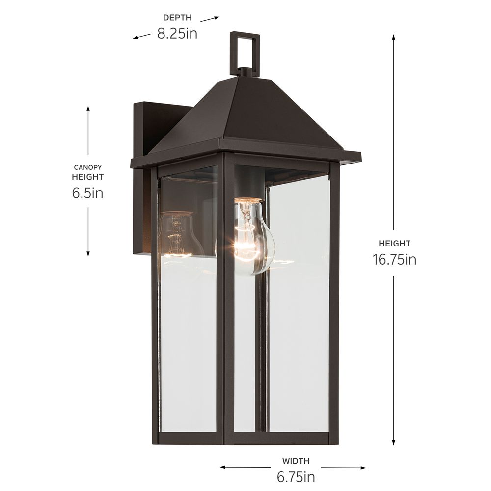 Image 7 Prin 16.75 Inch 1 Light Outdoor Wall Light with Clear Glass in Olde Bronze more views