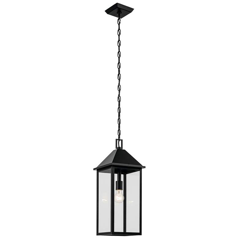 Image 1 Prin 22 Inch 1 Light Outdoor Pendant with Clear Glass in Black