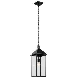 Prin 22 Inch 1 Light Outdoor Pendant with Clear Glass in Black