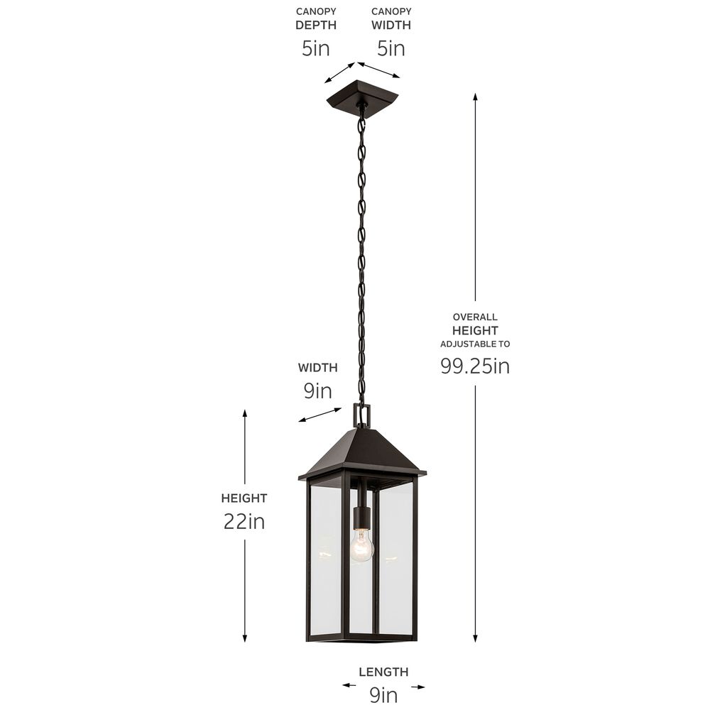 Image 7 Prin 22 Inch 1 Light Outdoor Pendant with Clear Glass in Olde Bronze more views