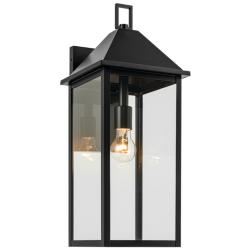 Prin 22 Inch 1 Light Outdoor Wall Light with Clear Glass in Black