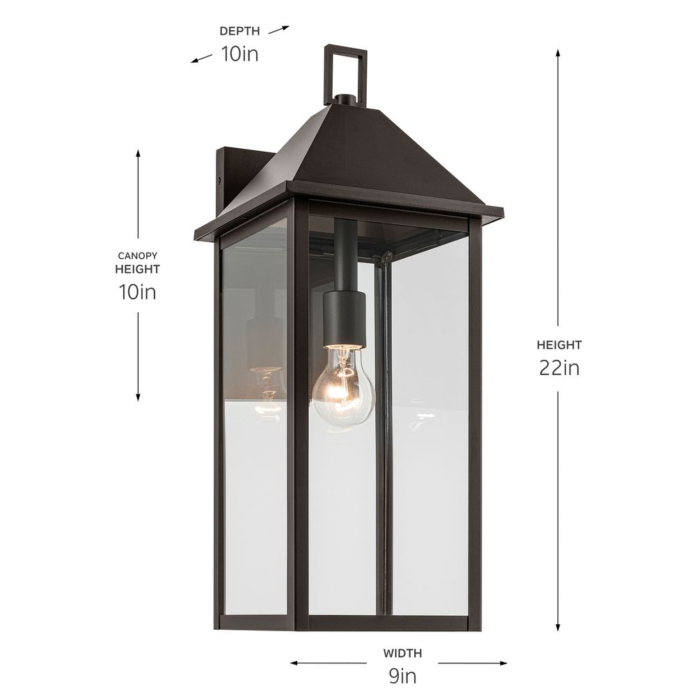 Image 7 Prin 22 Inch 1 Light Outdoor Wall Light with Clear Glass in Olde Bronze more views