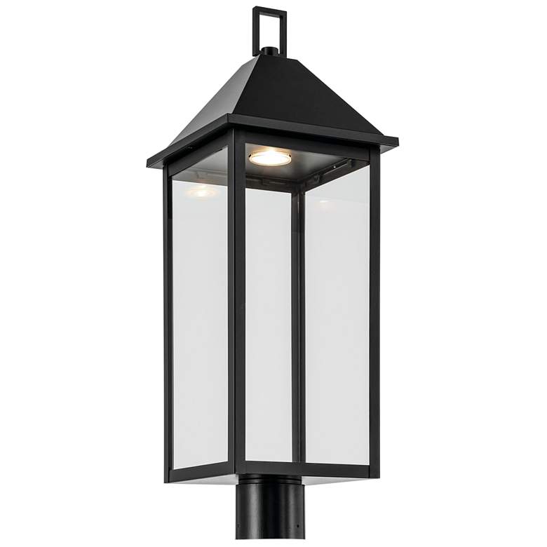 Image 1 Prin 25 Inch 1 Light Outdoor DarkSky Post Light with Clear Glass in Black