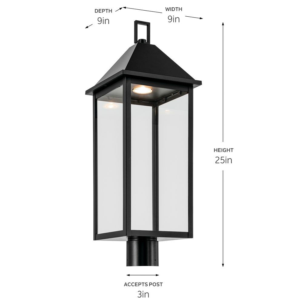 Image 7 Prin 25 Inch 1 Light Outdoor DarkSky Post Light with Clear Glass in Black more views