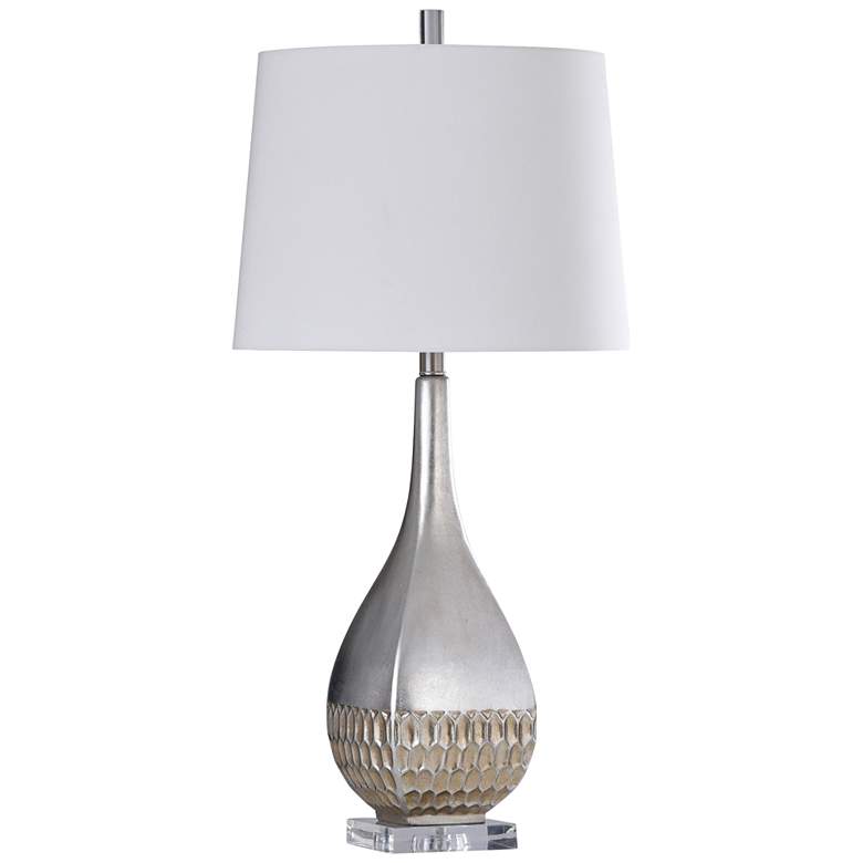 Image 1 Prince Pewter Metal and Gold Honeycomb Vase Table Lamp