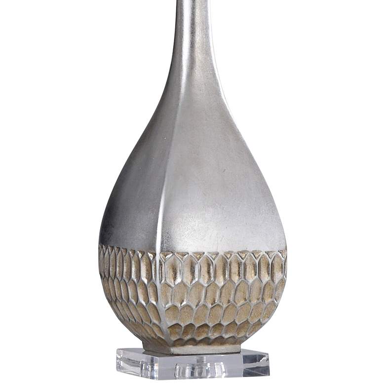 Image 3 Prince Pewter Metal and Gold Honeycomb Vase Table Lamp more views