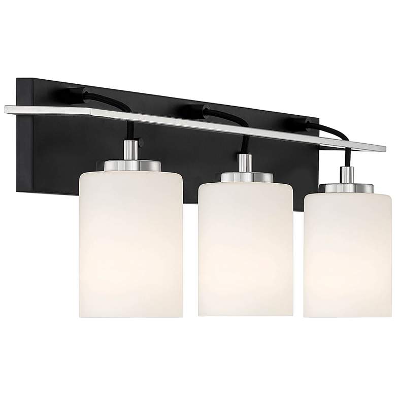 Image 4 Prince St 24 inch Wide Matte Black 3-Light Vanity Bath Light more views