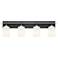 Prince St 33" Wide Matte Black 4-Light Vanity Bath Light