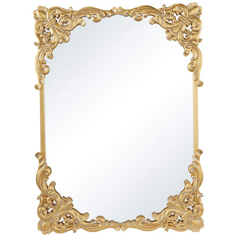 Image 2 Princesa Polished Gold Acanthus Floral 30" x 41" Wall Mirror
