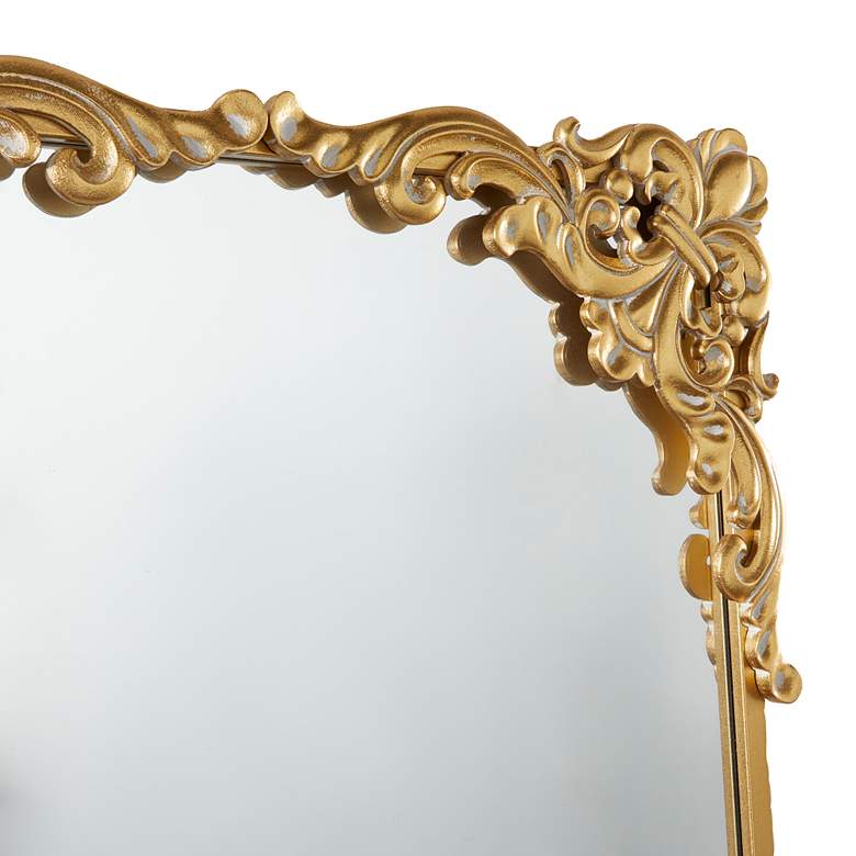 Image 3 Princesa Polished Gold Acanthus Floral 30 inch x 41 inch Wall Mirror more views
