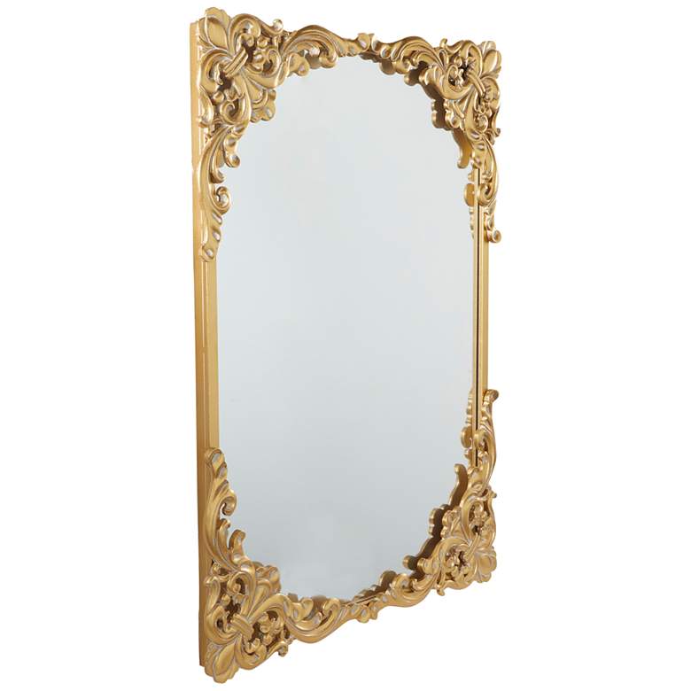 Image 4 Princesa Polished Gold Acanthus Floral 30 inch x 41 inch Wall Mirror more views